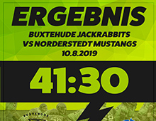 Read more about the article Spielbericht| Saturday Night Game| Norderstedt Mustangs vs. Buxtehuder Jackrabbits