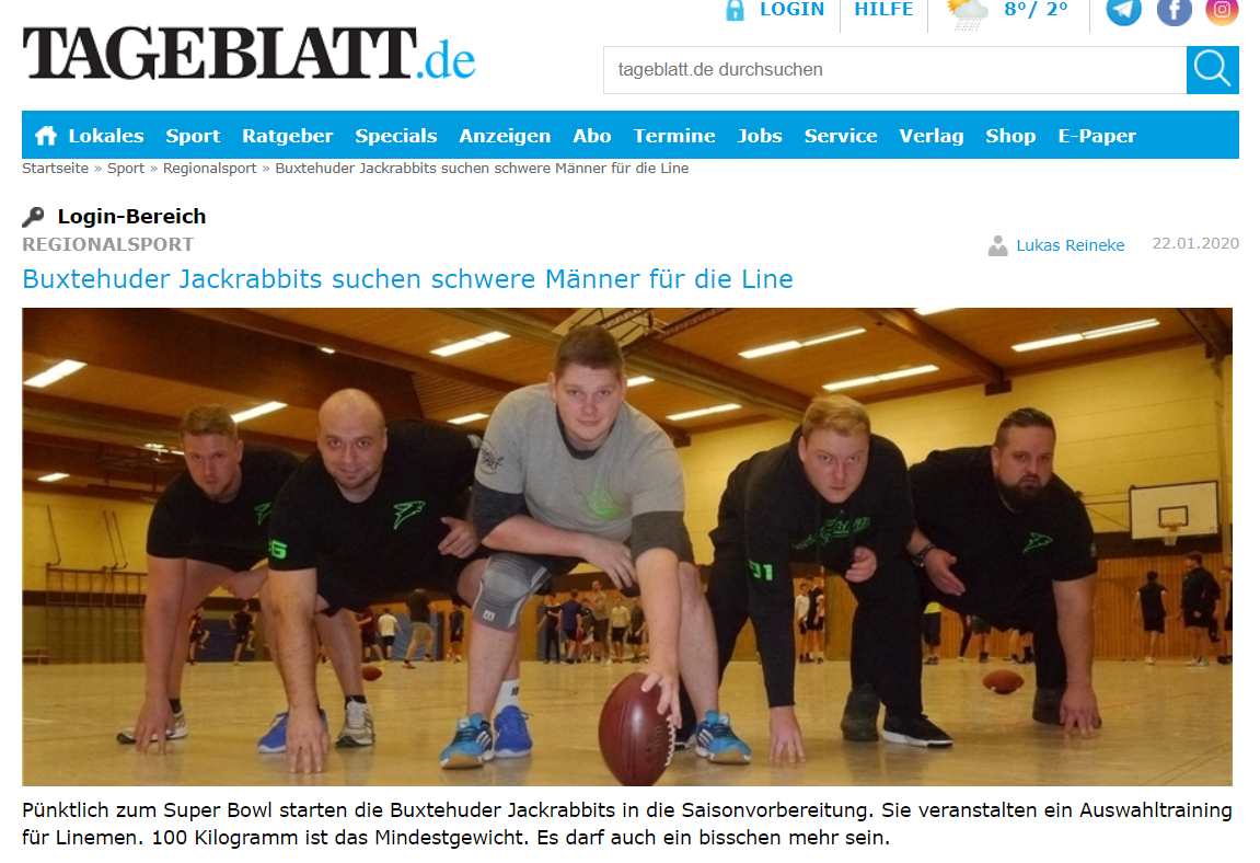 You are currently viewing Tageblatt über Linemen Tryouts